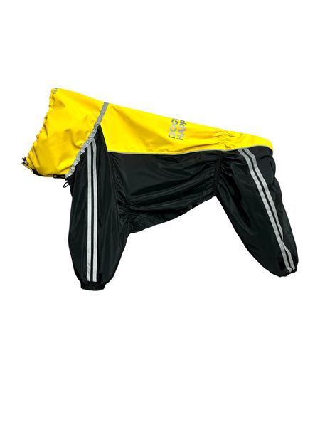 Raincoat jumpsuit for medium breeds, Yellow-black, 2L 43-45cm, Corgi, Men